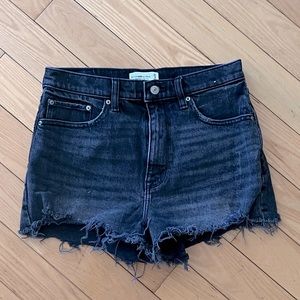 High Rise Mom Shorts - Black